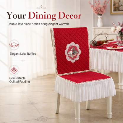 🍽️ PROMO FLASH : 50% DE RÉDUCTION ! Ensemble Nappe et Housses de Chaise Rembourrées – Matelassé Épais, Broderie Cygne Raffinée & Tissu Résistant for une Salle à Manger Élégante et Confortable ✨🦢