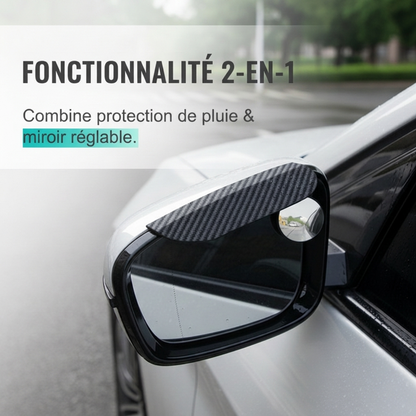 🚗 PROMO FLASH : 50% DE RÉDUCTION ! Protège-Pluie pour Rétroviseur 2-en-1 – Miroir d'Angle Mort 360°, Matériau PVC Fibre de Carbone & Fixation par Clip Sans Colle for une Vision Dégagée par Tous les Temps ✨👁️