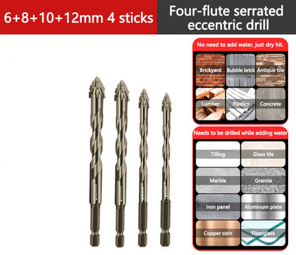 📏 PROMO FLASH : 50% DE RÉDUCTION ! Forêt HSS à Quatre Trèfles Multimatériaux – Acier Rapide Trempé, Tige Hexagonale Universelle, Perçage et Filetage Précis for Céramique, Verre, Marbre et Métal ✨🔧