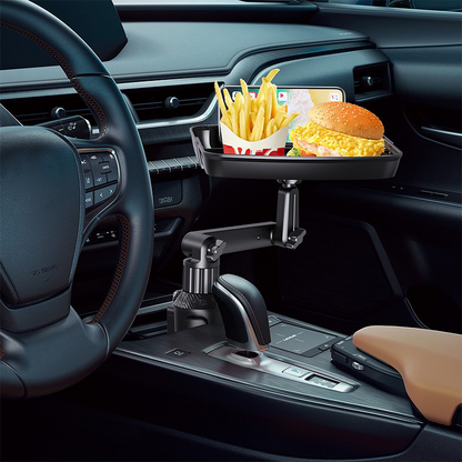 📢 PROMO FLASH : 50% DE RÉDUCTION ! Plateau Repas Rotatif 360° pour Voiture avec Support Téléphone – Surface Extensible, Base Porte-Gobelet Stable & Installation Sans Outils for un Confort Optimal en Déplacement ⏰✨