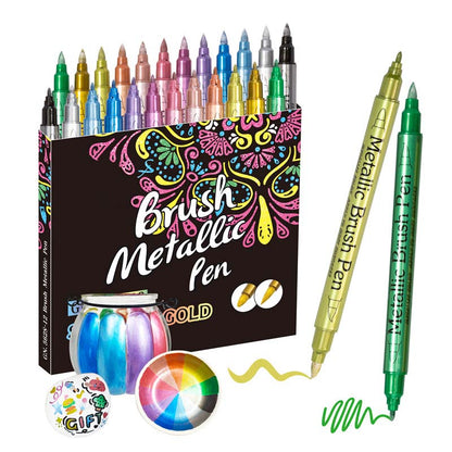 🎨 PROMO FLASH : 50% DE RÉDUCTION ! Set de Feutres Métalliques Brillants – Encre Fluide Résistante à l'Eau, Multi-Surfaces & Double Pointe Optionnelle for des Créations Artistiques Étincelantes ✨🖌️