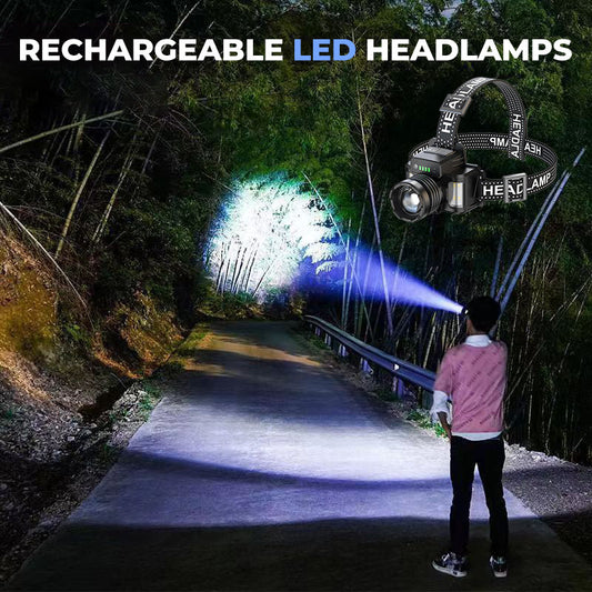 🔦✨ PROMO FLASH : 50% DE RÉDUCTION ! Lampe Frontale LED Rechargeable 30W – Capteur de Mouvement Infrarouge & Zoom Réglable for un Éclairage Mains Libres jusqu'à 1000 Mètres ✨