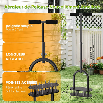 🌱 PROMO FLASH : 50% DE RÉDUCTION ! Aérateur de Gazon Manuel à Carottage – Acier au Carbone Résistant, Poignée Réglable & Éjection à Ressort for une Pelouse Plus Verte et Plus Saine ✨🛠️