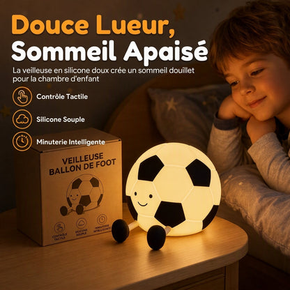 ⚽🌙 PROMO FLASH : 50% DE RÉDUCTION ! Veilleuse Tactile en Silicone en Forme de Ballon de Football – Rechargeable, Lueur Douce Dégradée & Contrôle par Tapotement for un Coucher Apaisant et Ludique ✨🛏️