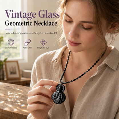 💎 PROMO FLASH : 50% DE RÉDUCTION ! Sautoir Rétro Pendentif Géométrique en Verre Artisanal – Facettes Captivantes, Enfilage Sans Fermoir & Drapé Fluide for un Style Vintage Élégant au Quotidien ✨📿