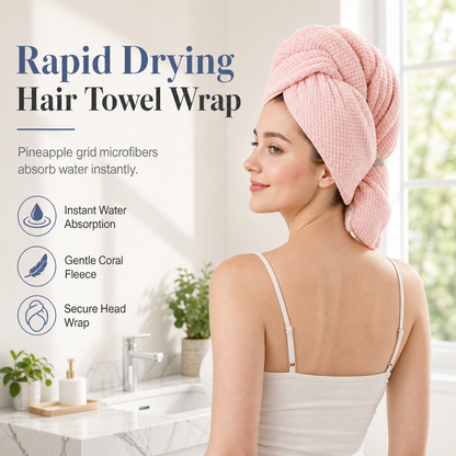 ✨ PROMO FLASH : 50% DE RÉDUCTION ! Serviette Sèche-Cheveux en Polaire Corail 60×100 cm – Pouvoir Absorbant 6 Fois Supérieur, Tissage Gaufré Ultra-Doux & Séchage Rapide Sans Abîmer les Cheveux for un Confort Absolu au Quotidien 💆‍♀️🛁