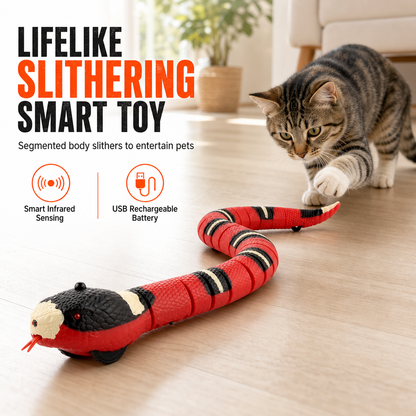 🐍 PROMO FLASH : 50% DE RÉDUCTION ! Serpent Électrique Intelligent à Induction – Mouvement Réaliste en S, Capteurs Infrarouges & Évitement d'Obstacles for des Heures de Jeu et de Stimulation pour Animaux et Enfants ✨🐾