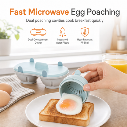 🥚 PROMO FLASH : 50% DE RÉDUCTION ! Cuiseur à Œufs Micro-Ondes – Double Compartiment, Cuisson Rapide & Construction Démontable for des Œufs Pochés Parfaits en Quelques Minutes 🍳✨