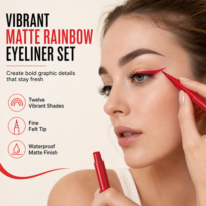 🌈 PROMO FLASH : 50% DE RÉDUCTION ! Stylo Eyeliner Liquide Mat – Set de 12 Teintes Arc-en-Ciel, Formule Résistante à l'Eau & Pointe Feutre Ultra Fine for un Maquillage Créatif et Précis ✨
