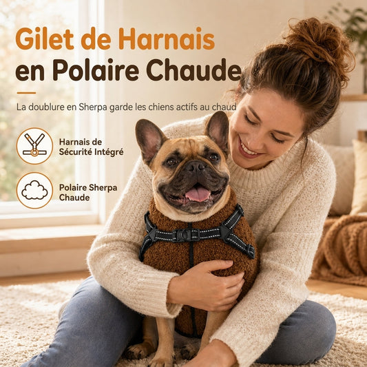 🐕❄️ PROMO FLASH : 50% DE RÉDUCTION ! Manteau d'Hiver 2-en-1 pour Chien avec Harnais Intégré – Polaire Ultra-Chaude, Bandes Réfléchissantes & Double Anneau en D for des Balades Sûres et Confortables par Grand Froid ✨