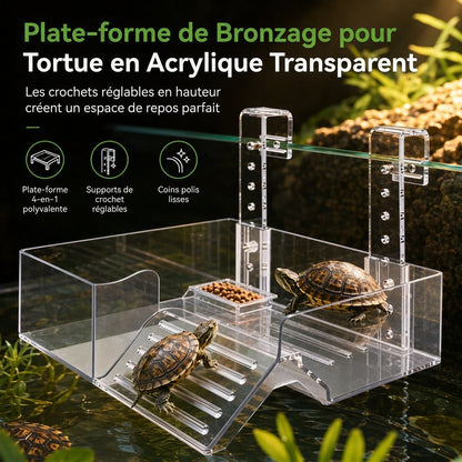 🐢 PROMO FLASH : 50% DE RÉDUCTION ! Plateforme de Repos en Acrylique Transparent pour Tortues – Réglable & Antidérapante for un Habitat Sain et Confortable 💧✨