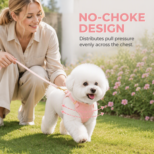 PROMO FLASH : 50% DE RÉDUCTION ! Harnais Gilet Velours Côtelé pour Chien – Maille Respirante & Boucles Alliage, 3 Tailles for un Maintien Confortable et Sécurisé ✨