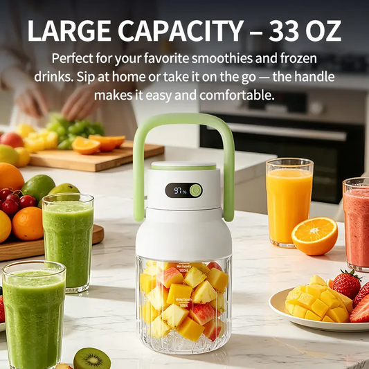 🥤 PROMO FLASH : 50% DE RÉDUCTION ! Blender Portable 1000 ml à 12 Lames – Écran Numérique & Rechargeable USB, Double Couvercle for des Smoothies Parfaits Où que Vous Alliez ✨