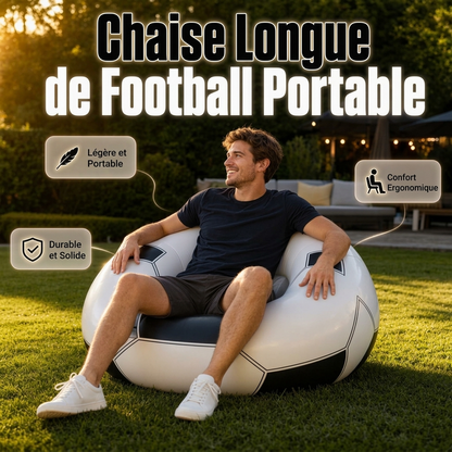 ⚽ PROMO FLASH : 50% DE RÉDUCTION ! Canapé Gonflable en Forme de Ballon de Football – Assise d'Appoint Léger et Facile à Ranger, 115 × 115 × 80 cm for un Coin Détente aux Couleurs du Foot ✨