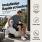 ⚽ PROMO FLASH : 50% DE RÉDUCTION ! Canapé Gonflable en Forme de Ballon de Football – Assise d'Appoint Léger et Facile à Ranger, 115 × 115 × 80 cm for un Coin Détente aux Couleurs du Foot ✨