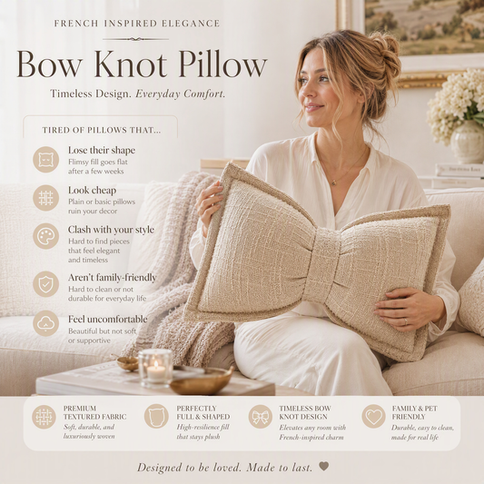 🎀✨ PROMO FLASH : 50% DE RÉDUCTION ! Coussin Décoratif Nœud Papillon en Chenille Douce – Ultra-Moelleux, Tissu Velouté Haute Qualité & Rembourrage Inclus (30×50 cm) for un Salon Élégant et Coconning ✨