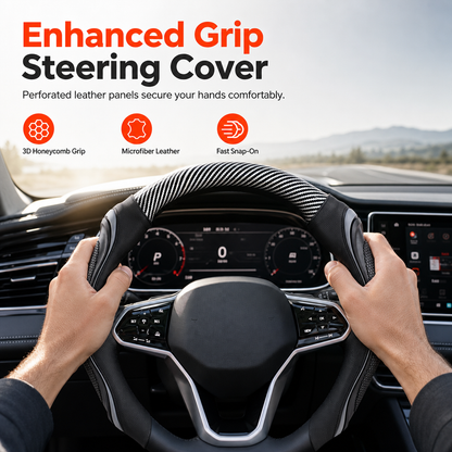 🚗🏎️ PROMO FLASH : 50% DE RÉDUCTION ! Housse de Volant Universelle 38 cm – Cuir Microfibre Premium & Silicone Massant Antidérapant for une Conduite Précise et Confortable ✨