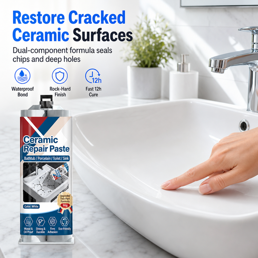 🛠️✨ PROMO FLASH : 50% DE RÉDUCTION ! Pâte de Réparation Céramique & Carrelage 90g – Comblement Fissures, Étanche et Finition Invisible for une Salle de Bain et une Cuisine Comme Neuves ✨
