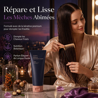✨💆 PROMO FLASH : 50% DE RÉDUCTION ! Masque Capillaire Lissant à la Kératine 320 ml – Soin Nourrissant & Réparateur pour Cheveux Secs, Frisés & Abîmés for une Douceur Profonde et un Éclat Durable ✨