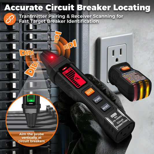 🎯⚡ PROMO FLASH : 50% DE RÉDUCTION ! Localisateur de Disjoncteur Numérique avec Testeur de Prise – Détection NCV Sans Contact, Alerte Sonore & LED, Test de Polarité Intégré for Identifier Rapidement le Bon Disjoncteur ✨