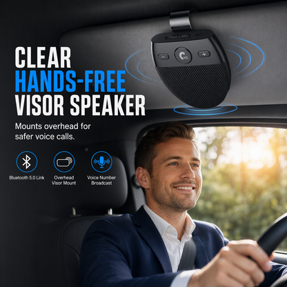 🚗✨ PROMO FLASH : 50% DE RÉDUCTION ! Kit Mains Libres Bluetooth Pare-Soleil – Capteur de Vibration & Connexion Auto for Appels Sécurisés et Sans Amende ✨
