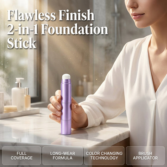 💄 PROMO FLASH : 50% DE RÉDUCTION ! Stick Fond de Teint 2-en-1 Auto-Adaptatif avec Pinceau Intégré, Couvrance Parfaite & Éclat Naturel for un Teint Impeccable Sans Effet Masque ✨