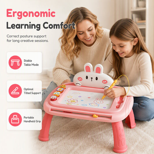 🖍️✨ PROMO FLASH : 50% DE RÉDUCTION ! Table à Dessin Magnétique 4-en-1 pour Enfants, Écran 4 Couleurs Sans Poussière, Effacement Magique Instantané for une Créativité Illimitée ✨
