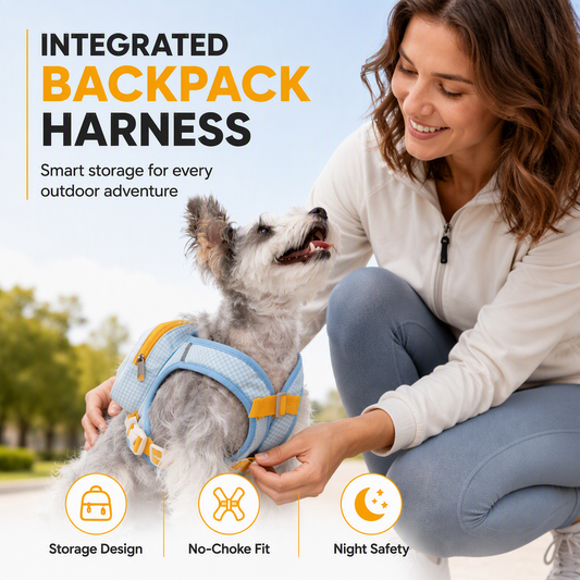 🐕 PROMO FLASH : 50% DE RÉDUCTION ! Harnais Gilet Anti-Traction pour Chien avec Sac à Dos Intégré, Maille Respirante & Bandes Réfléchissantes for des Balades Mains Libres et Sécurisées ✨