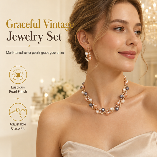 💍 PROMO FLASH : 50% DE RÉDUCTION ! Parure de Mariée 2 Pièces – Collier Plastron Floral & Boucles d'Oreilles, Perles Nacrées & Finition Anti-Ternissement for une Élégance de Cérémonie ✨
