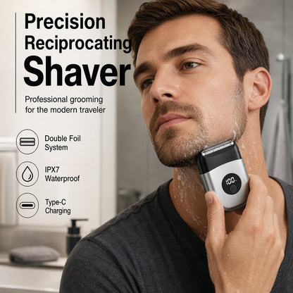 🪒 PROMO FLASH : 50% DE RÉDUCTION ! Rasoir Électrique Compact à Double Tête Flottante, Rasage Sec & Humide, 60 Min d'Autonomie et Recharge USB-C for un Rasage Précis en Voyage ✨