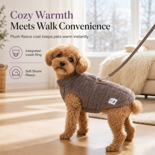 🐾 PROMO FLASH : 50% DE RÉDUCTION ! Manteau Chaud en Polaire avec Harnais Anneau en D Intégré pour Chiens et Chats – Gilet Thermo-Doux, Enfilage Express en Boutons-Pression for des Balades Hivernales Libres et Confortables ✨