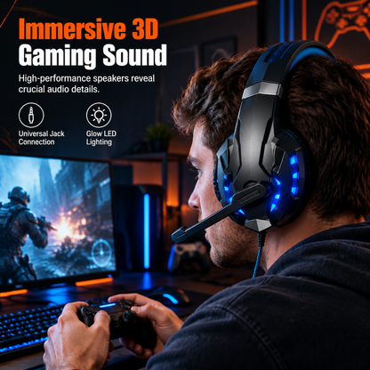 🎮 PROMO FLASH : 50% DE RÉDUCTION ! Casque Gaming Circum-Aural avec Microphone et Son Spatial 3D pour PC et Console – Transducteurs 40mm & Coussinets Mémoire de Forme for un Avantage Tactique Décisif dans Toutes Vos Parties ✨