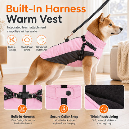 🐩 PROMO FLASH : 50% DE RÉDUCTION ! Manteau d'Hiver Rembourré pour Chien avec Harnais Intégré – Chaud, Réfléchissant & Coupe-Vent for des Promenades Sécurisées et Confortables par Grand Froid ✨