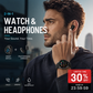 ⌚ -50% ! 🎧 Montre Connectée 2-en-1 avec Écouteurs TWS Intégrés – Écran HD 1,32″ & IP67 – Appels, Santé, Sports – Argent et Noir 🏃