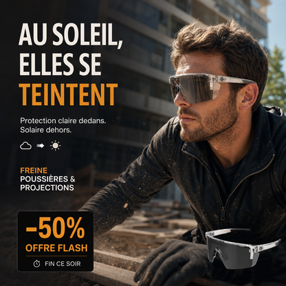 🔥🎁 -50% ! 🕶️ Lunettes de Protection Élégantes Jour et Nuit – Verres Photochromiques & Polarisés UV400 – Style Aviateur Vintage Y2K pour Conduite et Sport 🏍️